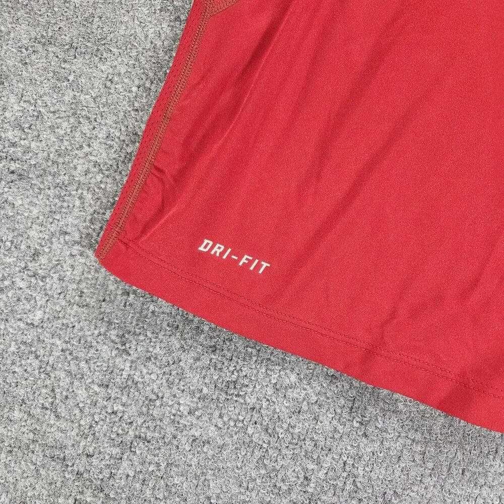Nike Pro Combat Shirt Mens Extra Large Red Dri-Fit Fitted Athletic Training Tee